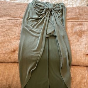 Army green skirt